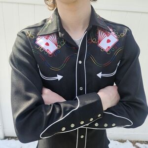 Vintage Western Style "R Bar C" Royal FLUSH shirt